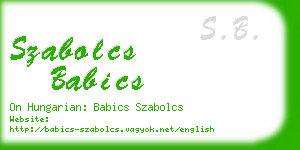 szabolcs babics business card